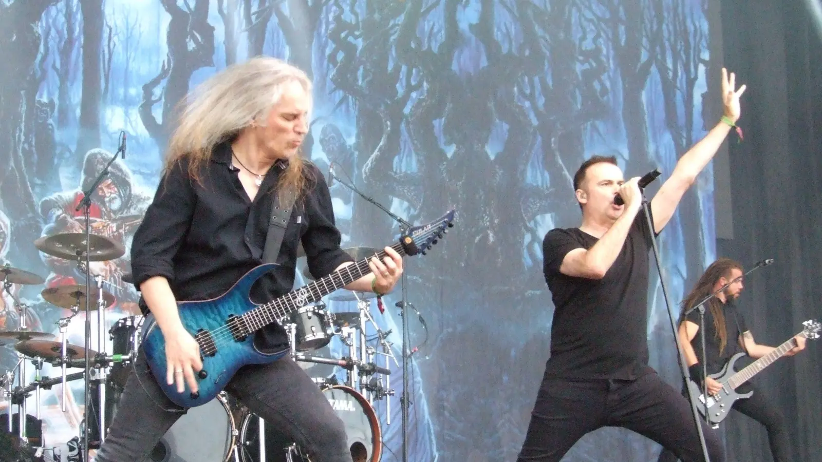 Das Warten hat sich gelohnt: die deutsche Metal-Band Blind Guardian bestreitet am Samstagabend ihren ersten Summer-Breeze-Auftritt. (Foto: Jasmin Kiendl)