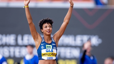 Malaika Mihambo durfte nach kurzer Zitterpartie zu Beginn des Wettkampfs jubeln. (Foto: Sven Hoppe/dpa)