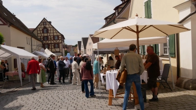 Die Firmen aus der Merkendorfer Umgebung präsentierten sich bei herrlichem Wetter dem zahlreich erschienenen Publikum. (Foto: Daniel Ammon)