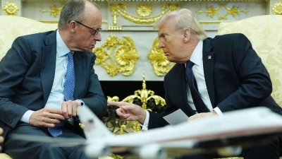 Trump lobt Merz.  (Foto: Kay Nietfeld/dpa)