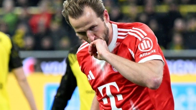Jubelte über zwei Tore: Bayerns Torjäger Harry Kane (Foto: Federico Gambarini/dpa)