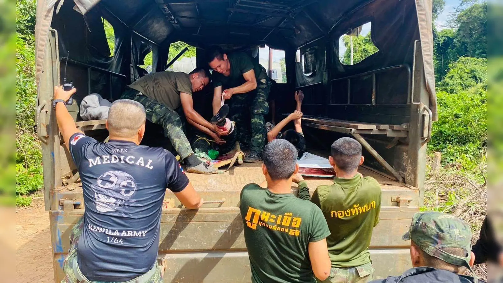 Bei der Explosion einer Landmine wurden vier thailändische Soldaten verletzt. (Foto: Uncredited/Royal Thai Army/AP/dpa)