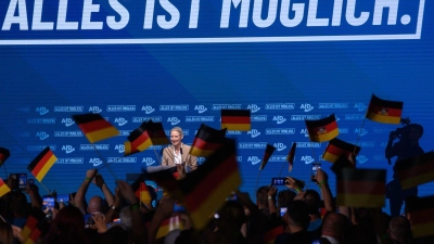 AfD-Chefin Alice Weidel sprach beim Wahlkampfauftakt in Magdeburg. (Foto: Klaus-Dietmar Gabbert/dpa)