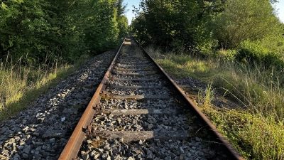 Auf den Schienen in Richtung Dombühl sollen wieder Züge rollen. Der JU-Kreisvorsitzende Valentin Huber ist trotzdem überzeugt, dass das Auto für die Menschen in der Region unverzichtbar bleiben wird. (Foto: Martina Haas)