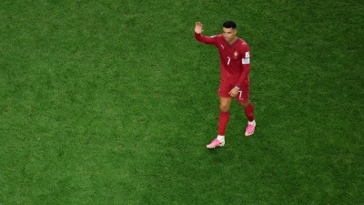 Cristiano Ronaldo nach Portugals WM-Aus gegen Spanien. (Foto: Sam Hodde/AP/dpa)