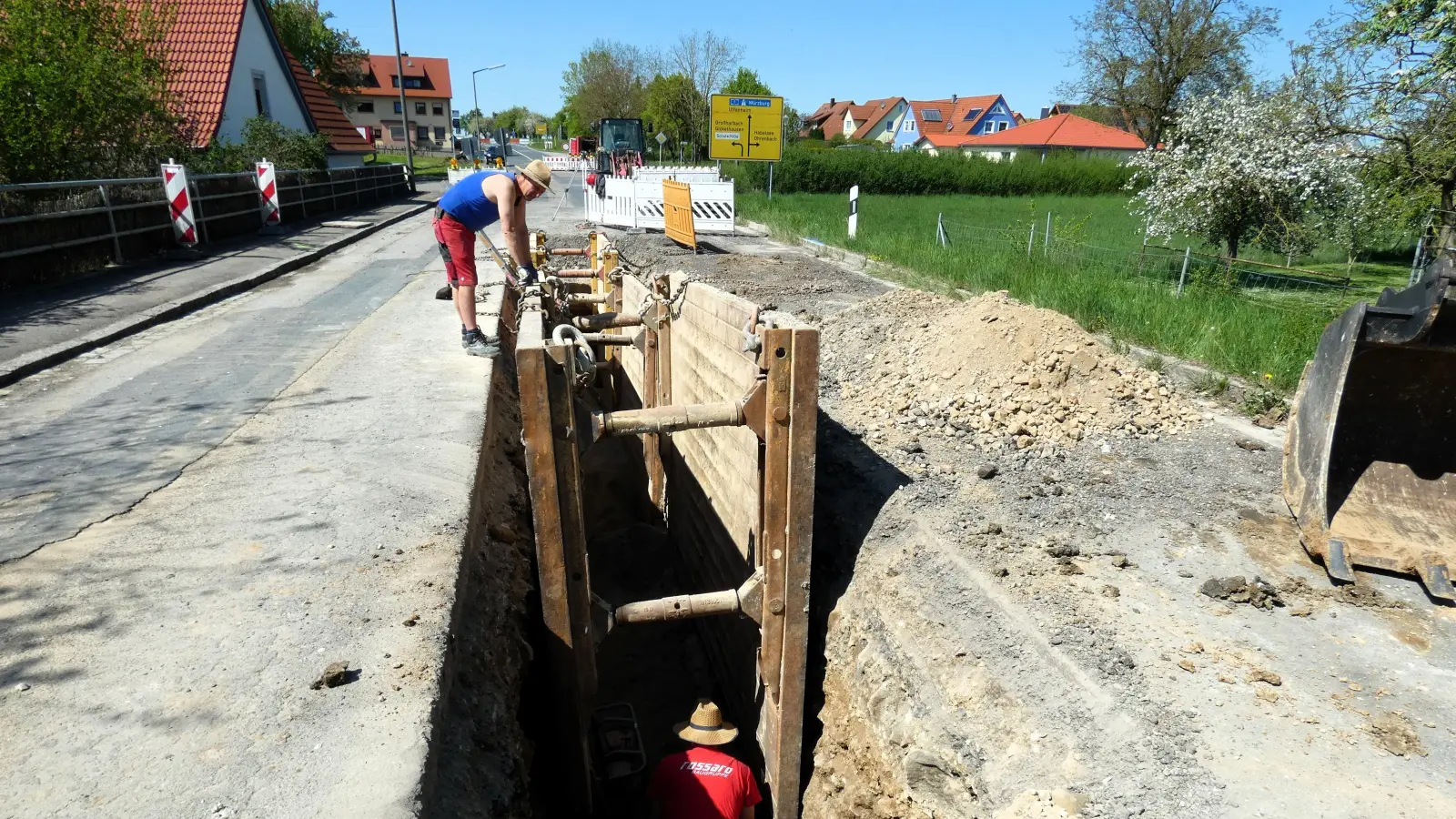 Die Arbeiten an der Ortsdurchfahrt Oberscheckenbach sind mittlerweile abgeschlossen, wurden aber auch noch einmal kurz in der Bürgerversammlung thematisiert.  (Archivbild: Karl-Heinz Gisbertz)