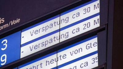 Der Oberleitungsschaden führt zu Teilausfällen und Verspätungen (Symbolbild).  (Foto: Fabian Sommer/dpa)