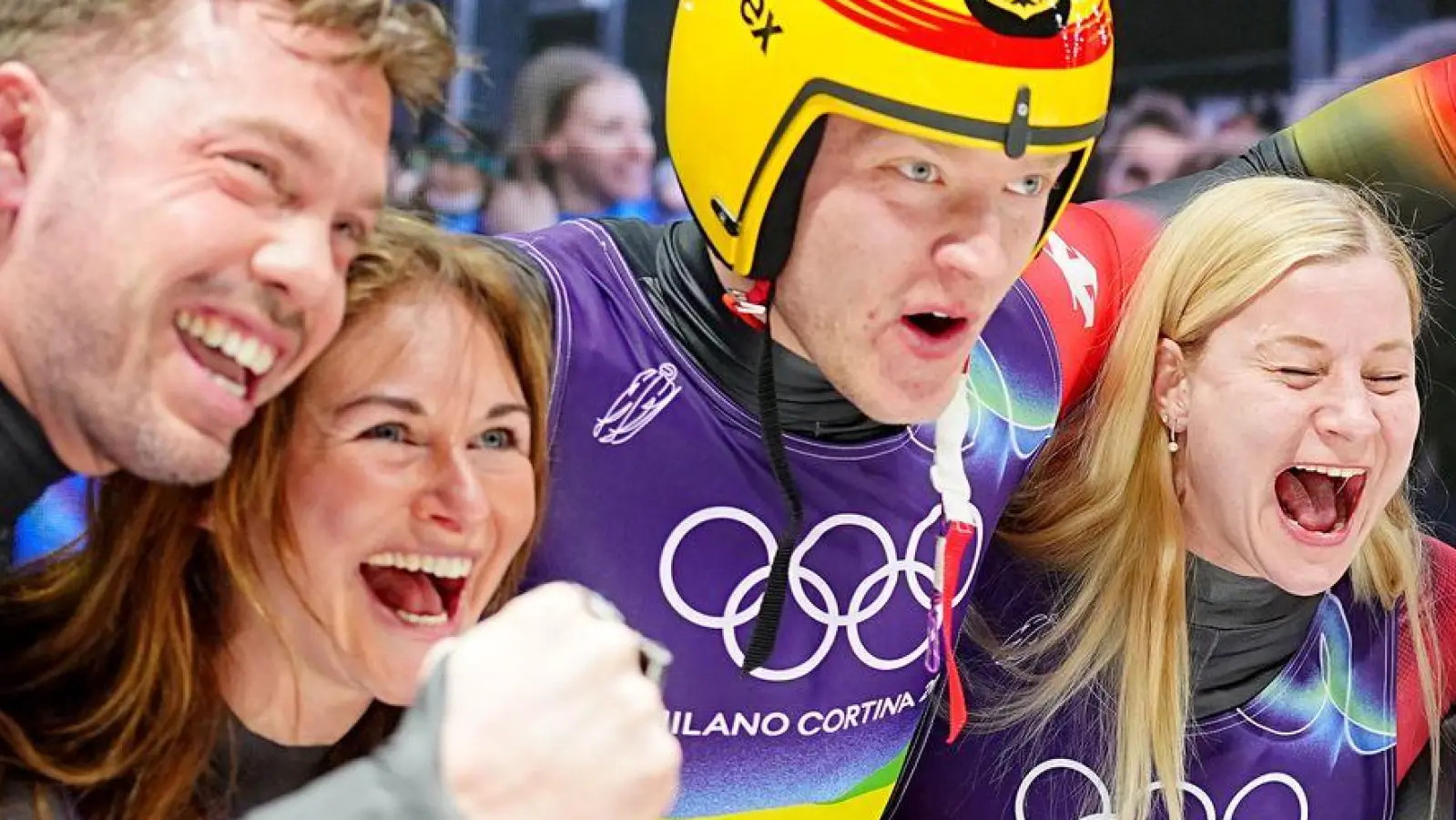 Die deutschen Rodler gewinnen Gold in der Team-Staffel.  (Foto: Michael Kappeler/dpa)