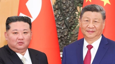 Der nordkoreanische Machthaber Kim Jong Un (l) trifft den chinesischen Präsidenten Xi Jinping in der Großen Halle des Volkes. (Archivfoto) (Foto: Huang Jingwen/XinHua/dpa)