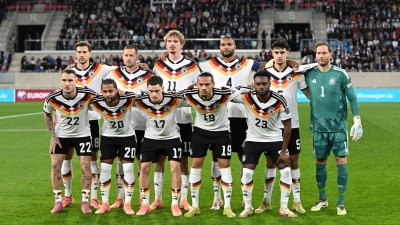 Deutschlands Nationalteam beim Gruppenfoto. (Foto: Federico Gambarini/dpa)