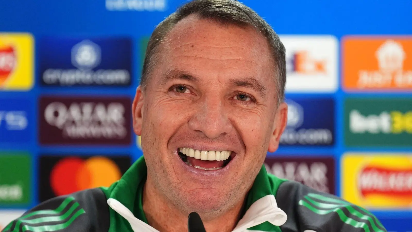 Celtic-Coach Brendan Rodgers spricht von einem „Riesenspiel“ für seine Mannschaft in München. (Foto: Andrew Milligan/PA Wire/dpa)