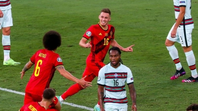 Die Belgier setzten sich im EM-Achtelfinale gegen Portugal durch. (Foto: Cezaro De Luca/dpa)