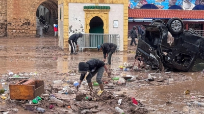Die Regenfälle führten in der Provinz Safi zu schweren Überschwemmungen. (Foto: Abderrazak Gouach/AP/dpa)