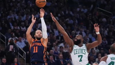 Jalen Brunson führte die Knicks zum dritten Sieg gegen die Celtics. (Foto: Frank Franklin II/AP/dpa)