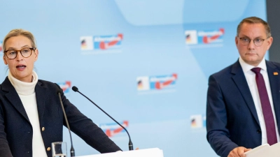 Alice Weidel und Tino Chrupalla dürften Anfang Juli beim Parteitag der AfD in Erfurt als Führungsduo bestätigt werden. (Archivbild) (Foto: Fabian Sommer/dpa)
