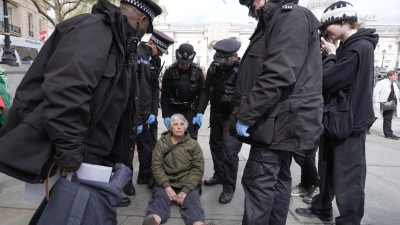 Die Demonstration fand im Zentrum Londons statt.  (Foto: Stefan Rousseau/PA Wire/dpa)