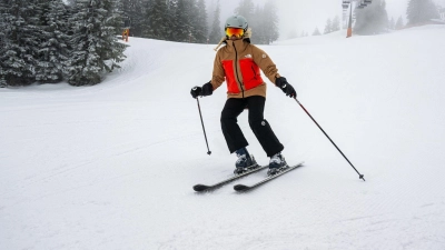 Mit den passenden Skiern an den Füßen fällt das Erlernen der ersten Schwünge leichter. (Foto: Benjamin Nolte/dpa-tmn)