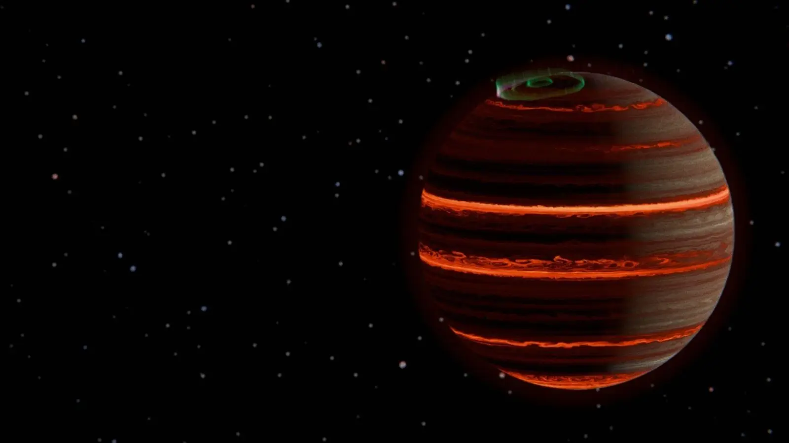 Künstlerische Darstellung des Braunen Zwerges SIMP-0136 (Foto: Evert Nasedkin/Trinity College Dublin/EurekAlert/dpa)