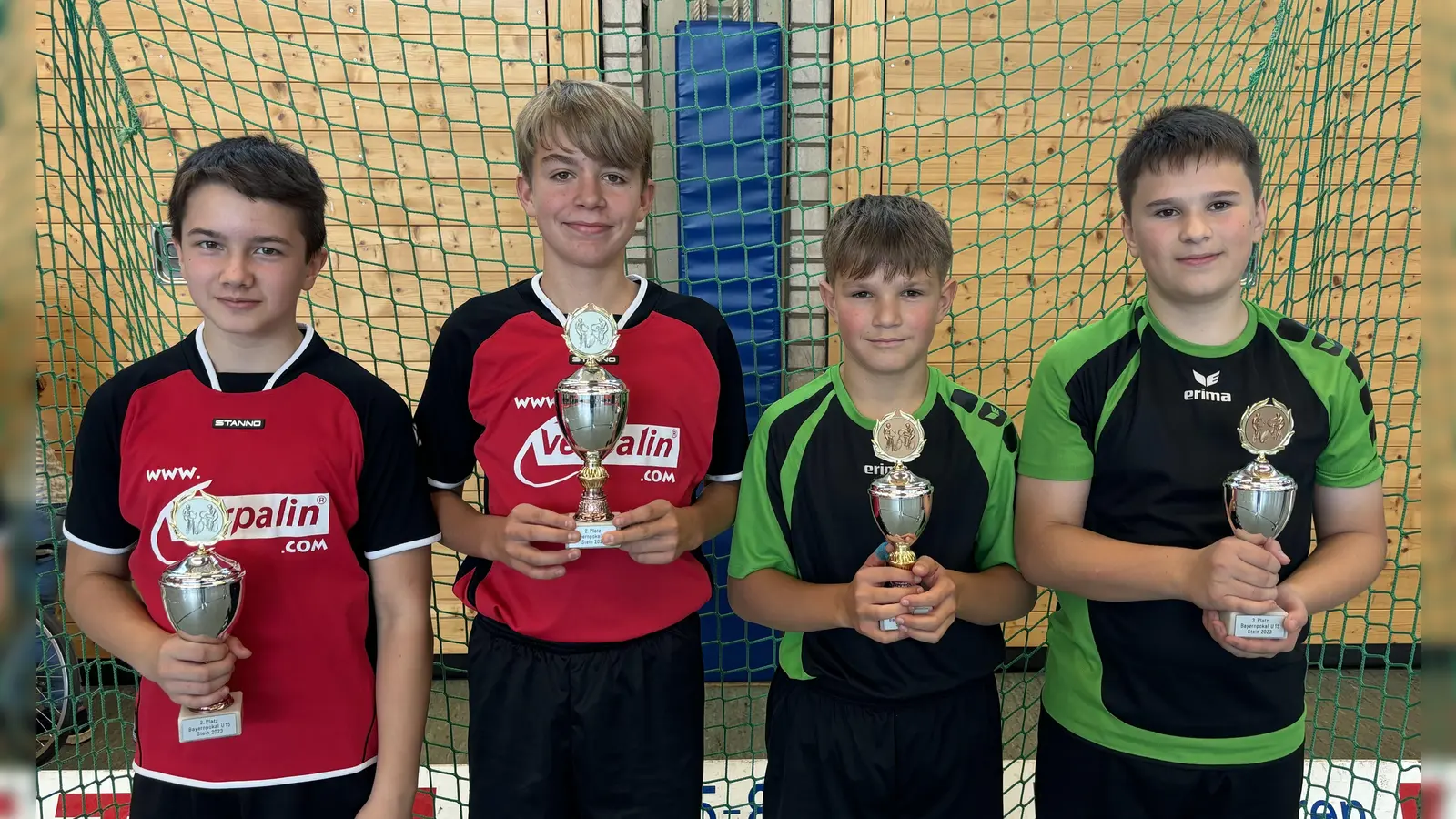 Erfolgreiche U15-Radballer (von links): Timo Rammler, Louis Nixel, Linus Bieringer und Lenny Schmidt. (Foto: Cristoph Scherb)