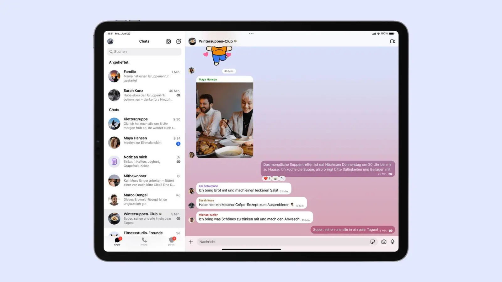 Gruppenadmins können in Zukunft Nachrichten der letzten 24 Stunden im Signal-Gruppenchat löschen. (Foto: Signal/dpa-tmn)