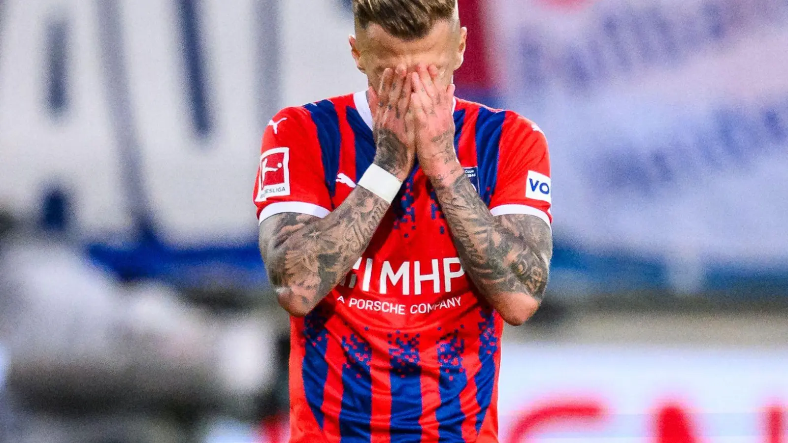 Hatte das 1:0 auf dem Fuß: Heidenheims Niklas Dorsch. (Foto: Tom Weller/dpa)