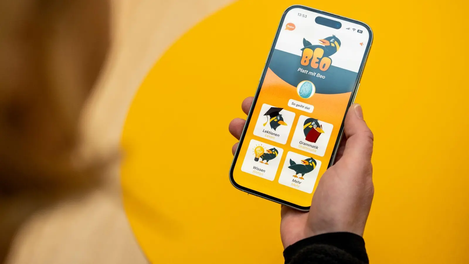 Platt lernen mit dem Beo soll Spaß machen: Deshalb gibt es in der App interaktive Übungen, Hörbeispiele und praxisnahe Lektionen. (Foto: Zacharie Scheurer/dpa-tmn)