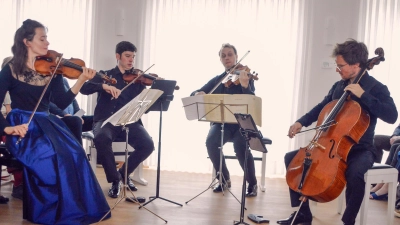 Das Eliot-Quartett begeisterte im Uffenheimer Musikpavillon bei Fridolin Wienand. (Foto: Johannes Zimmermann)