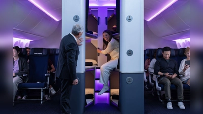 Erinnert ein wenig an Jugendherberge - so soll das „Economy Skynest“ aussehen. (Foto: Air New Zealand/dpa-tmn)