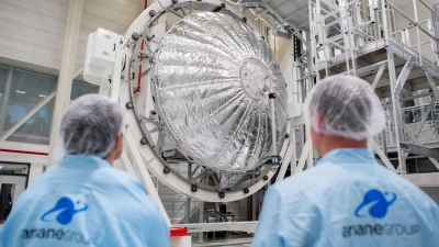 Am Bremer Standort der ArianeGroup wird die Oberstufe der Trägerrakete gebaut und integriert. (Foto: Hauke-Christian Dittrich/dpa)