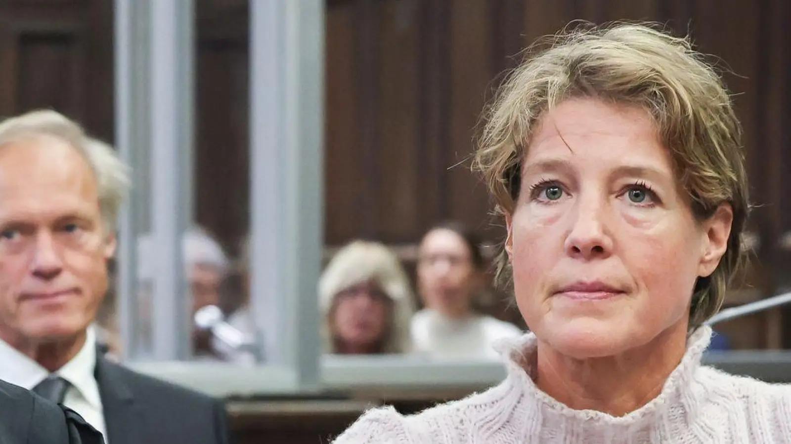 Christina Block ist angeklagt, die Entführung ihrer Kinder in Auftrag gegeben zu haben. (Foto: Christian Charisius/dpa-Pool/dpa)