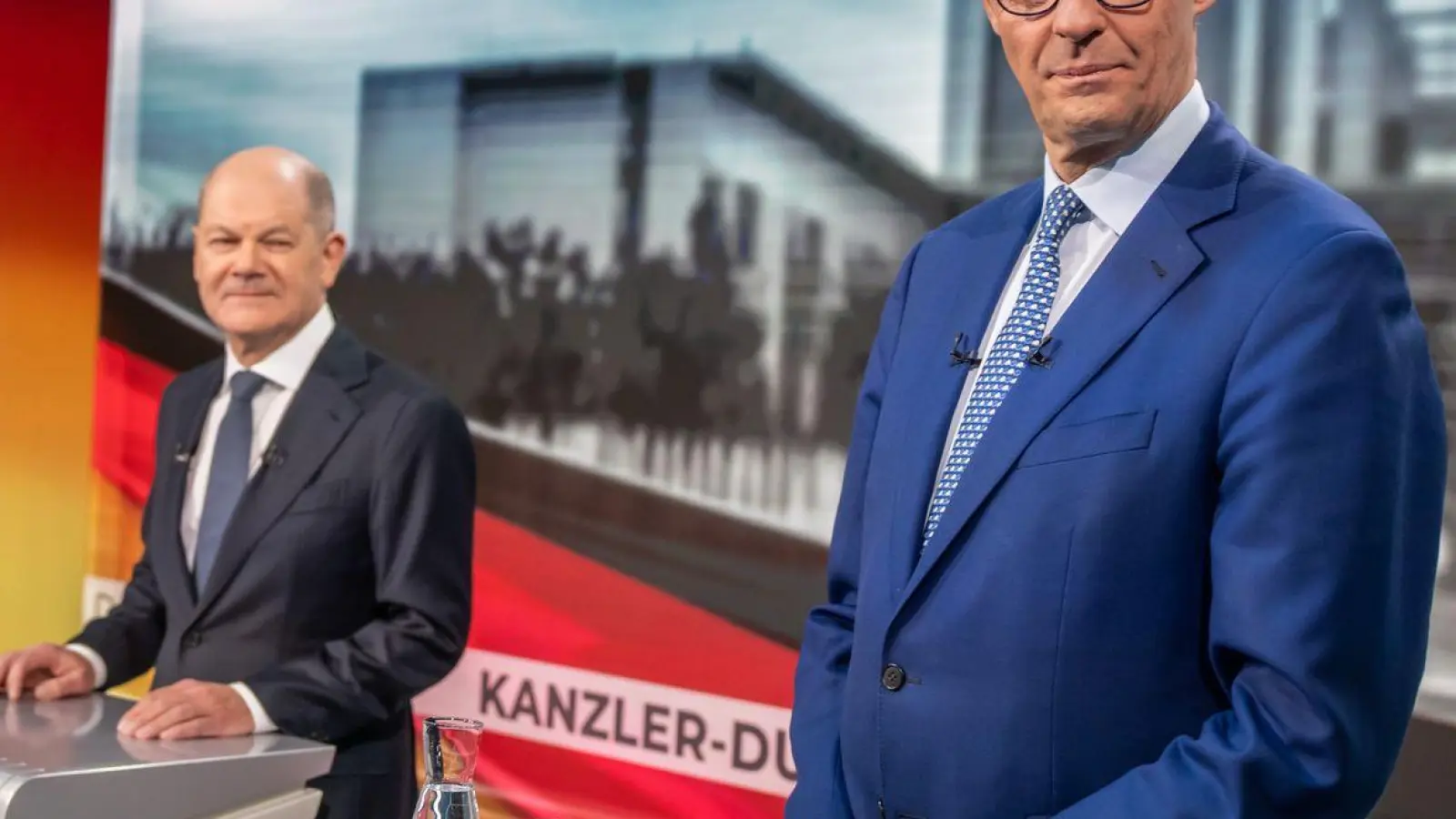 Es war das letzte TV-Duell der beiden aussichtsreichsten Kanzlerkandidaten. (Foto: Michael Kappeler/dpa-Pool/dpa)