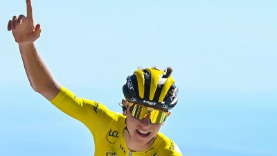 Nach zwei Etappensiegen in Folge dürfte Tour-Dominator Tadej Pogacar auf dem achten Abschnitt der Konkurrenz den Jubel überlassen. (Foto: David Stockman/BELGA/dpa)