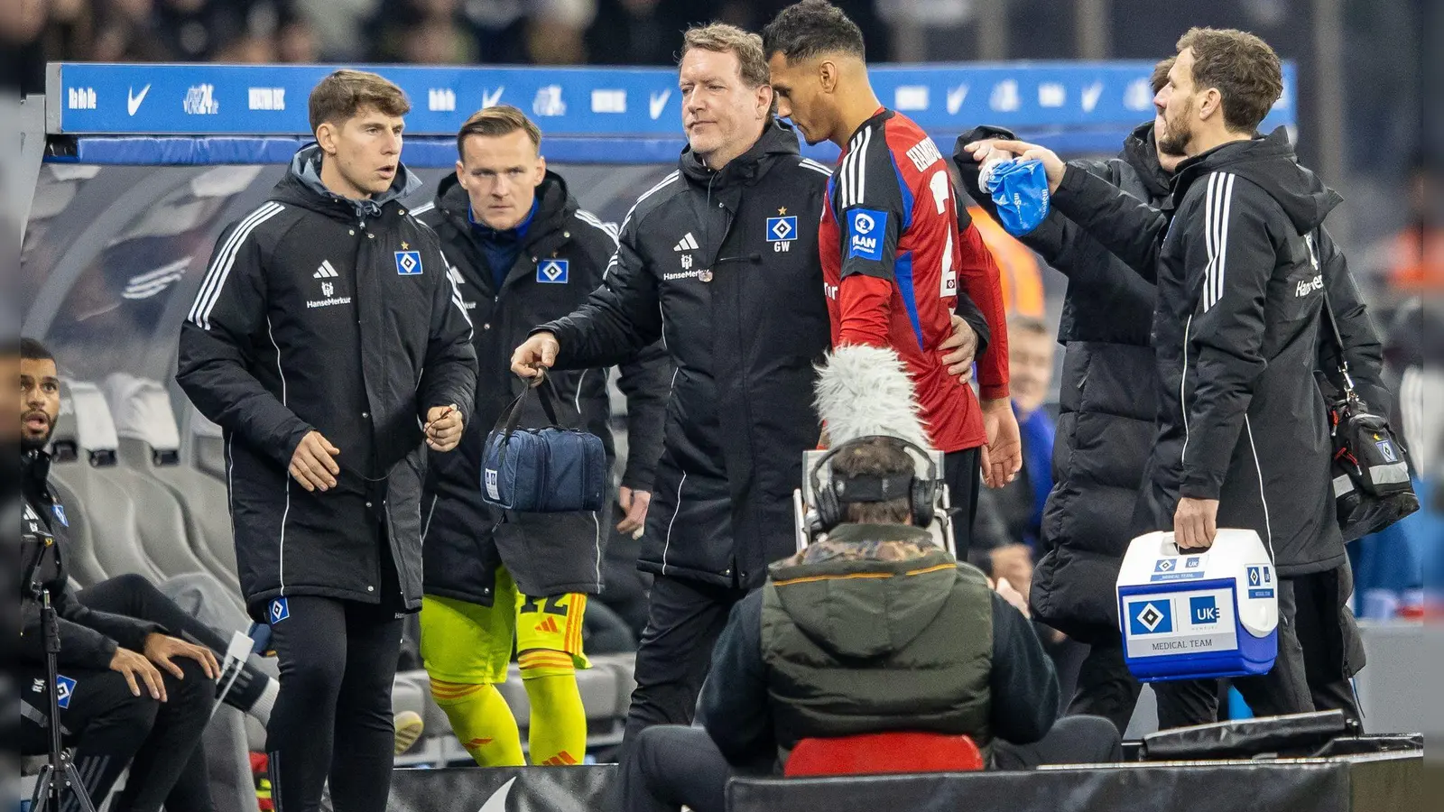 Davie Selke hat sich einen Jochbogenbruch zugezogen. (Foto: Andreas Gora/dpa)