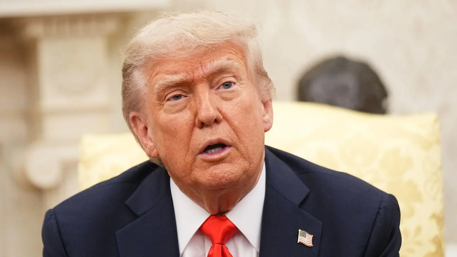 US-Präsident Donald Trump lässt nicht locker in Sachen Grönland. (Archivbild) (Foto: Michael Kappeler/dpa Pool/dpa)