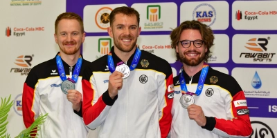 Das Silbertrio mit Daniel Bühlmeyer, Maximilian Dallinger und Maximilian Ulbrich (von links). (Foto: Jürgen Heise)