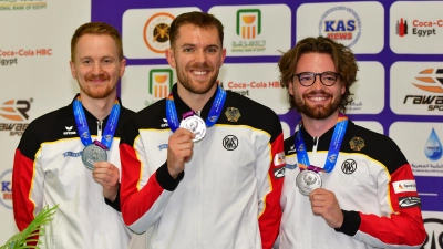 Das Silbertrio mit Daniel Bühlmeyer, Maximilian Dallinger und Maximilian Ulbrich (von links). (Foto: Jürgen Heise)