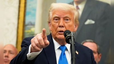 US-Präsident Donald Trump streut Zweifel daran, dass die Krebserkrankung seines Amtsvorgängers Joe Biden erst jetzt bekannt wurde. (Foto: Manuel Balce Ceneta/AP/dpa)