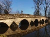 Altmühlbrücke über dem Hochwassersee - gesehen in Ornbau (Foto: Erich Kraus)