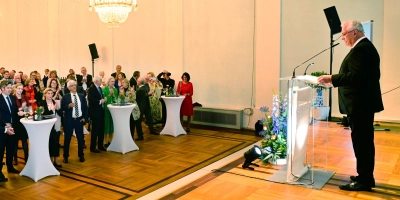 Innenminister Joachim Herrmann lobte beim Staatsempfang in der Ansbacher Orangerie die Bachwoche in den höchsten Tönen, zudem stellte er die Bedeutung von Kultur allgemein heraus. (Foto: Jim Albright)