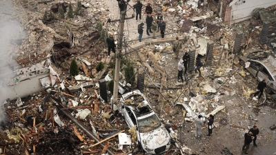 Kiew war eines der Ziele der russischen Angriffe in der Nacht und in den Morgenstunden. (Foto: Efrem Lukatsky/AP/dpa)