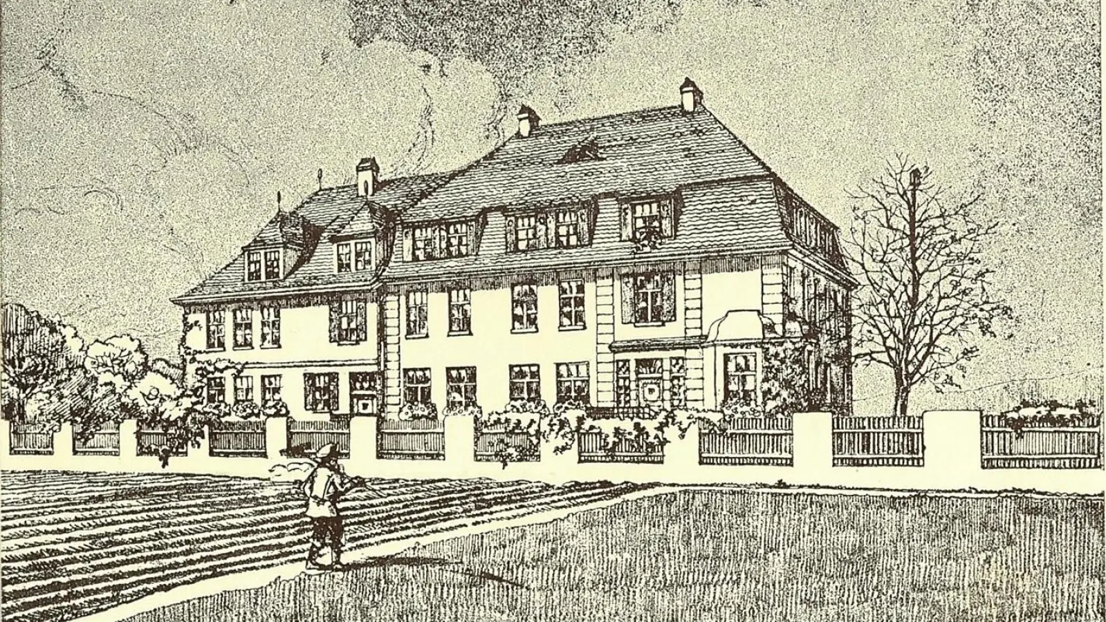 Auf dieser historischen Ansicht ist die Rettungsanstalt zu sehen, die seit dem Jahr 1912 in der Humboldtstraße 23 zu Hause war. (Repro: Stadtarchiv Ansbach)