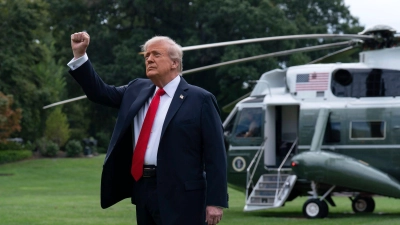 Trump spricht eine Warnung an die Hamas aus.  (Foto: Jose Luis Magana/FR159526 AP/AP/dpa)