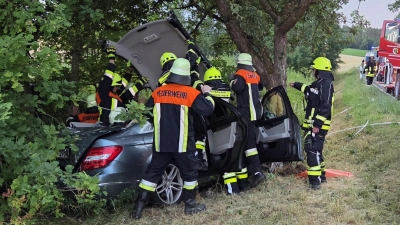  Ein 63-jähriger Mann ist in einer Rechtskurve mit seinem PKW nach links von der Fahrbahn abgekommen und gegen zwei Bäume geprallt.  (Symbolbild: Rainer Weiskirchen)