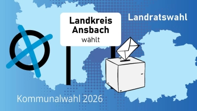 Wer wird neuer Landrat im Landkreis Ansbach? Das entscheiden die Bürgerinnen und Bürger am 8. März 2026. (Grafik: Susanne Pöhlmann)