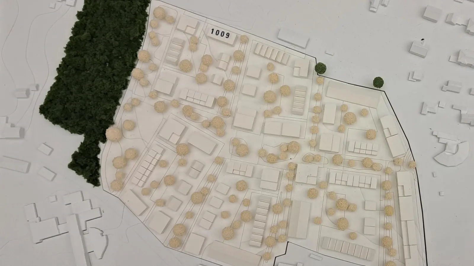 An einer Seite grenzt das neue Gebiet, das durchgrünt und weitestgehend autofrei sein soll, unmittelbar an den früheren Baronswald.  (Archivbild: Florian Schwab)