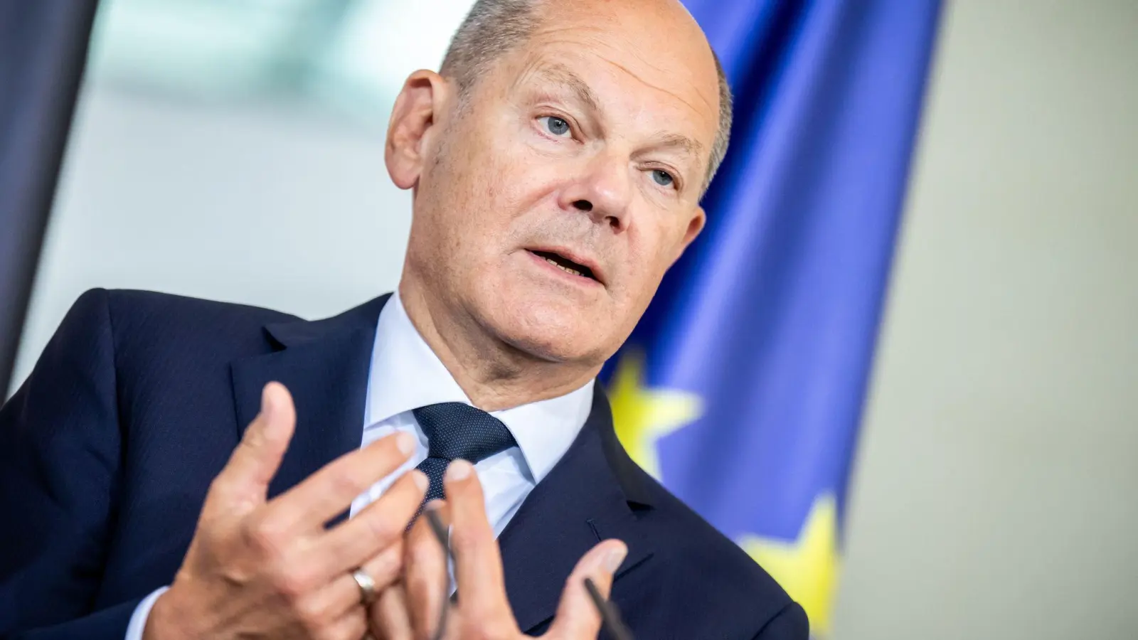 Scholz will mit der Stationierung von US-Raketen in Deutschland eine Eskalation mit Russland verhindern - nicht vorantreiben. (Foto: Michael Kappeler/dpa)