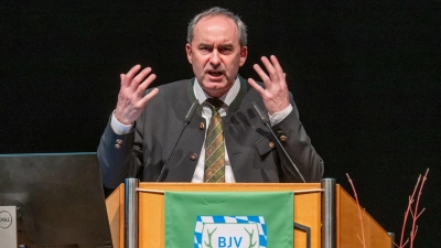 Jagdminister Hubert Aiwanger sprach bei einem Treffen des Jagdverbandes in München. (Archivbild)  (Foto: Armin Weigel/dpa)