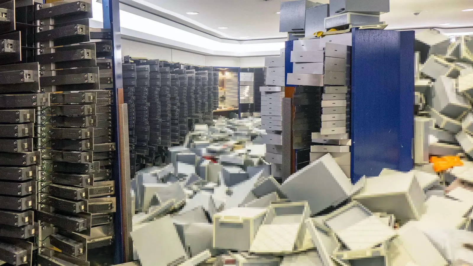 Erste Dokumente aus dem verwüsteten Tresorraum in Gelsenkirchen werden zurückgegeben.  (Foto: Polizei Gelsenkirchen/dpa)