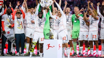 Spätestens nach 34 Spieltagen ist klar, wer die Meisterschale in die Höhe recken darf. (Foto: Tom Weller/dpa)