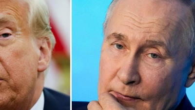 Putin und Trump wollen wieder am Telefon miteinander sprechen. (Archivbild) (Foto: Pavel Bednyakov/AP/Pool via AP/dpa)